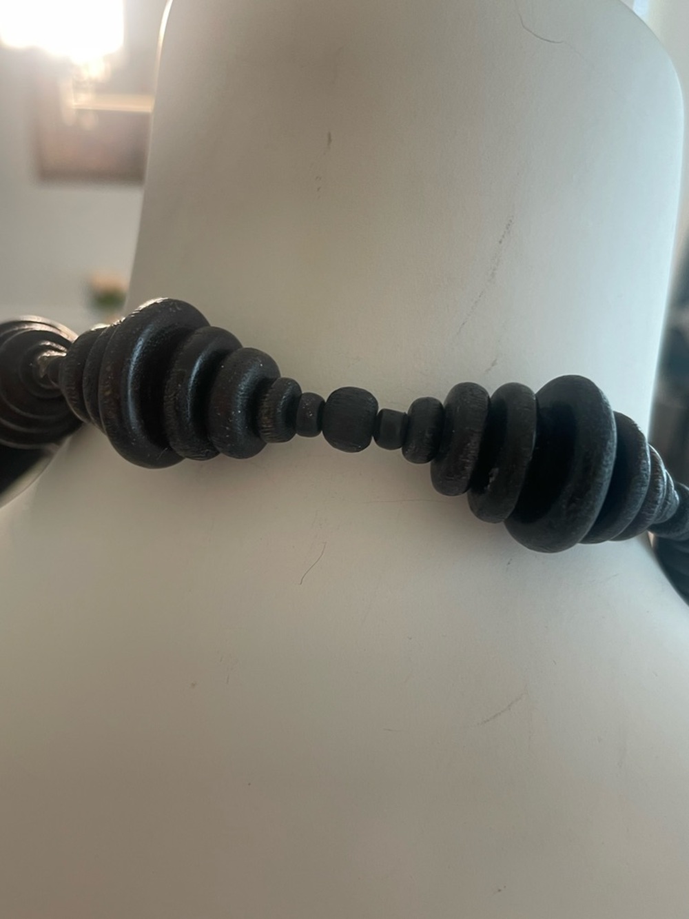 Black Statement Stacked Beaded Necklace - Picture 5 of 5